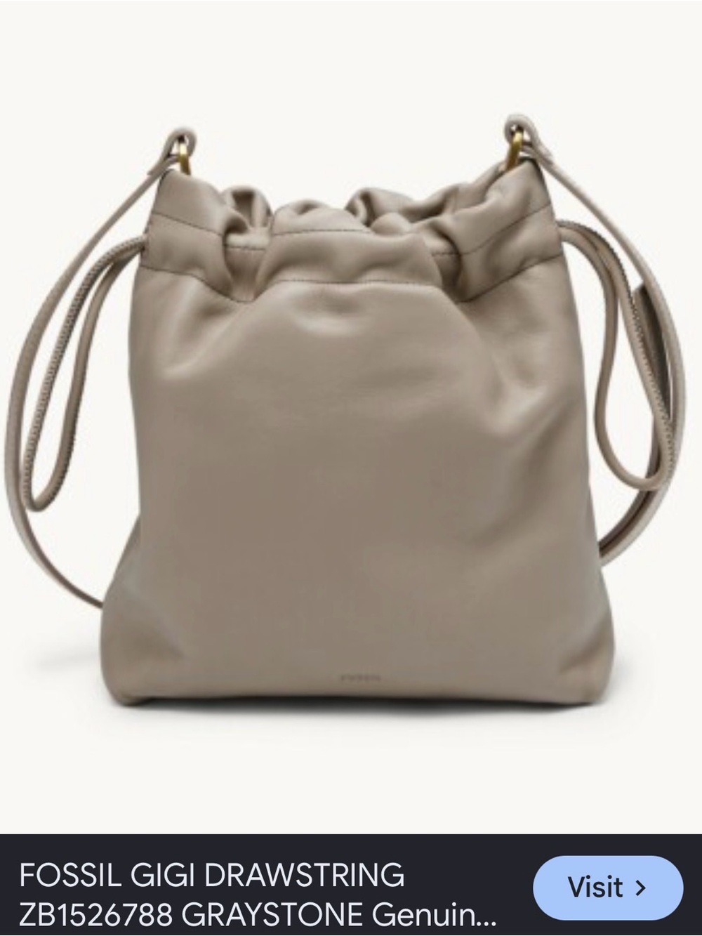 Fossil Drawstring Crossbody Bag in Graystone